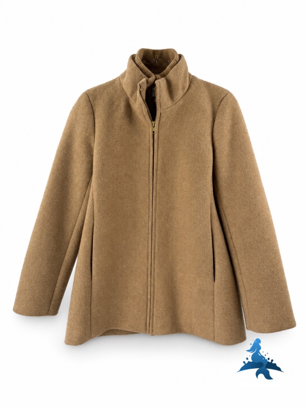 1329 J.Crew Cocoon Coat in Italian Stadium-Cloth Wool Blend – 2P – Camel